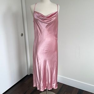Rose BEBE Cowl Neck Satin Dress
